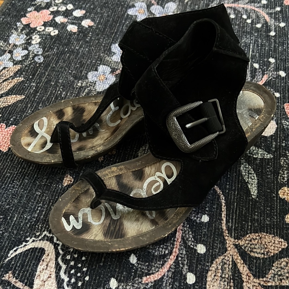 Sam Edelman suede western buckle sandal